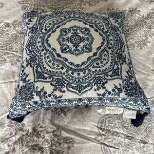 Lux Navy and Cream Patterned Pillow